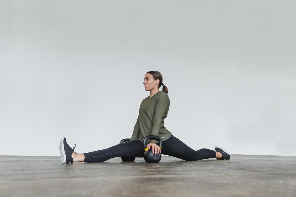 NOBULL Women's V-Neck Waffle Long Sleeve - Army Green - Ireland (9786FCDRH)